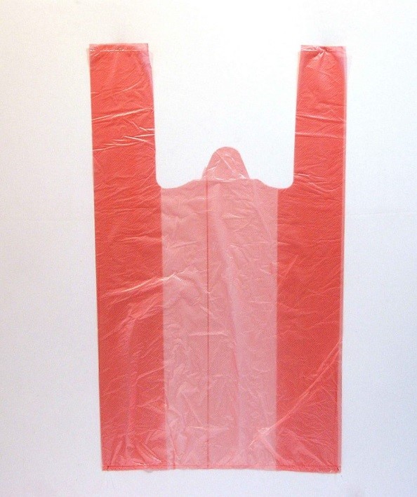 Красный полиэтиленовый пакет с ручками в Казани - купить оптом от производителя ПК Котово Полимер