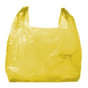 Желтый полиэтиленовый пакет с ручками в Казани - купить оптом от производителя ПК Котово Полимер